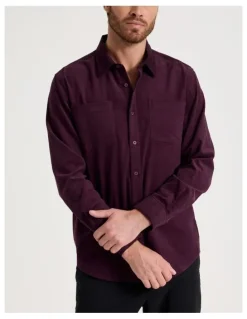 Basque Corduroy Shirt in Cherry