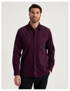 Basque Corduroy Shirt in Cherry