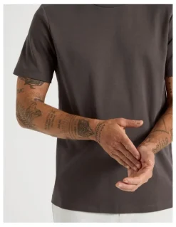 Basque Crew Neck T-Shirt in Brown
