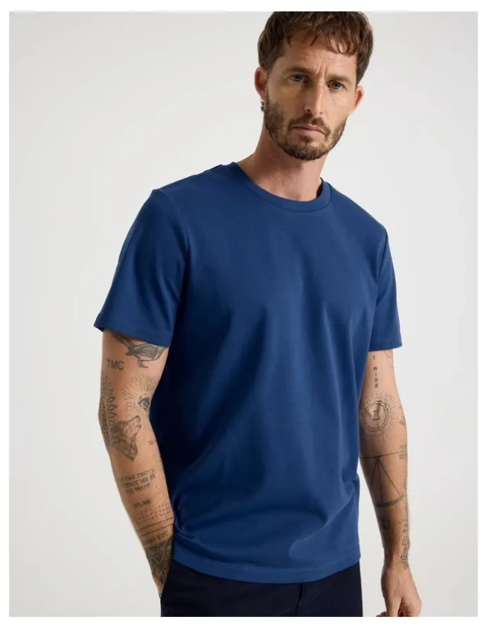 Basque Crew Neck T-Shirt in Cobalt