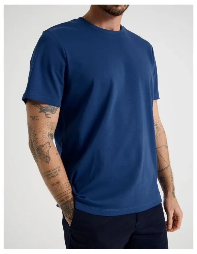 Basque Crew Neck T-Shirt in Cobalt