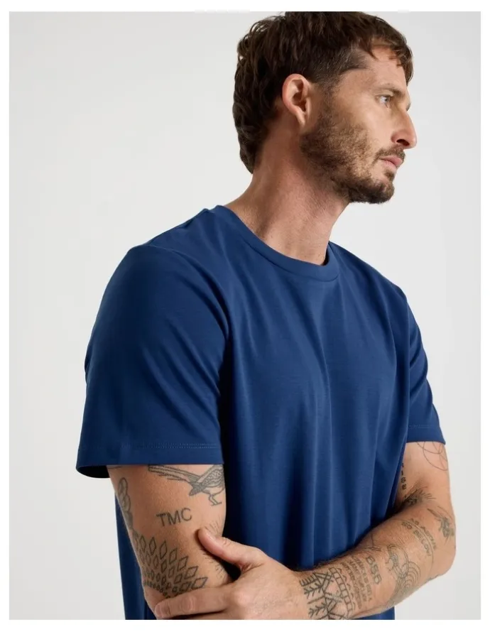 Basque Crew Neck T-Shirt in Cobalt