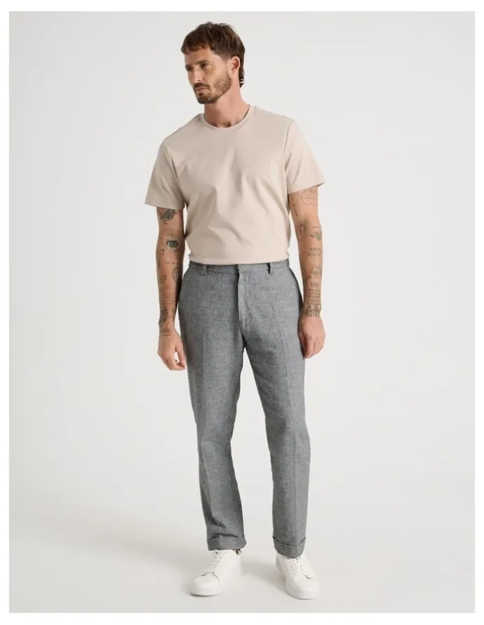 Basque Crew Neck T-Shirt in Ecru