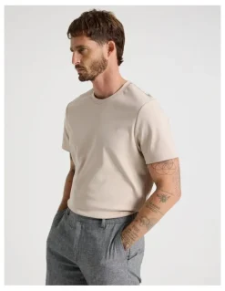 Basque Crew Neck T-Shirt in Ecru