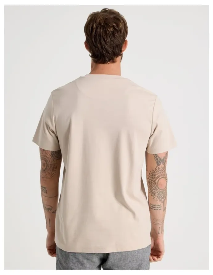 Basque Crew Neck T-Shirt in Ecru