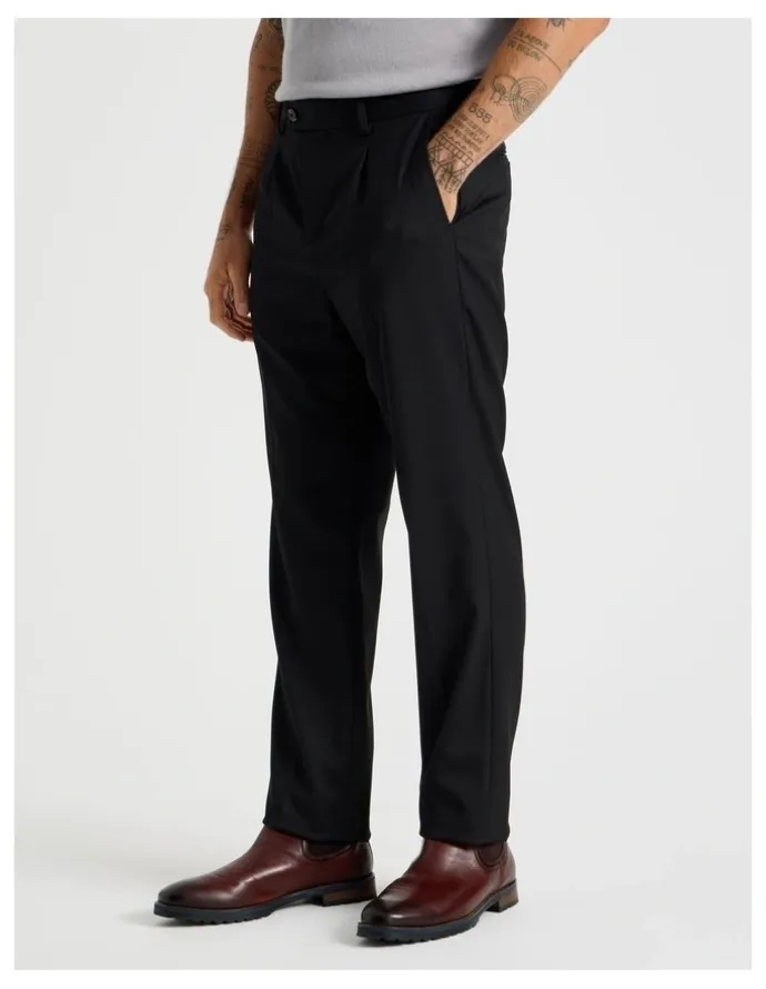 Basque Cuffed Pants in Black