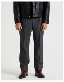 Basque Cuffed Pants in Grey Marle