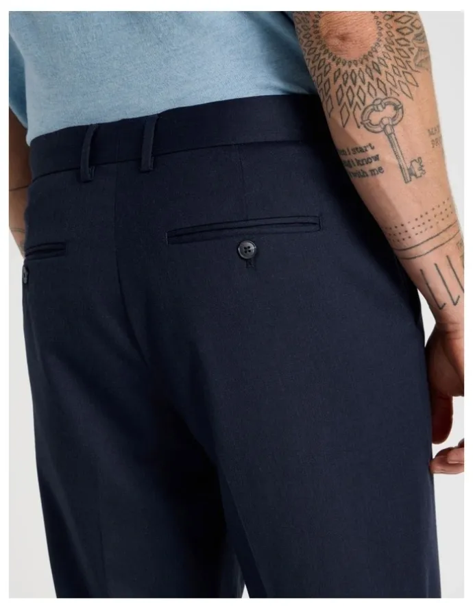 Basque Cuffed Pants in Navy