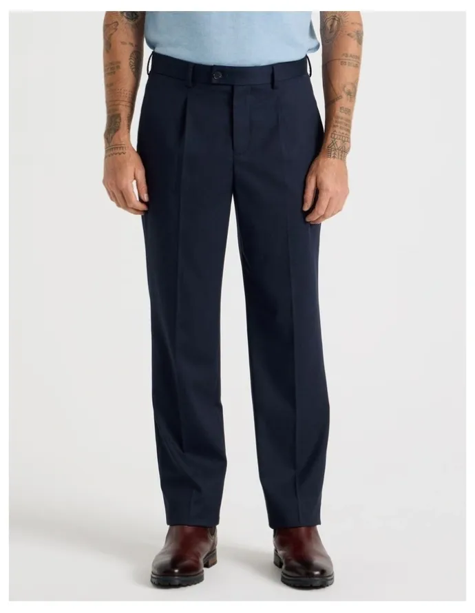 Basque Cuffed Pants in Navy
