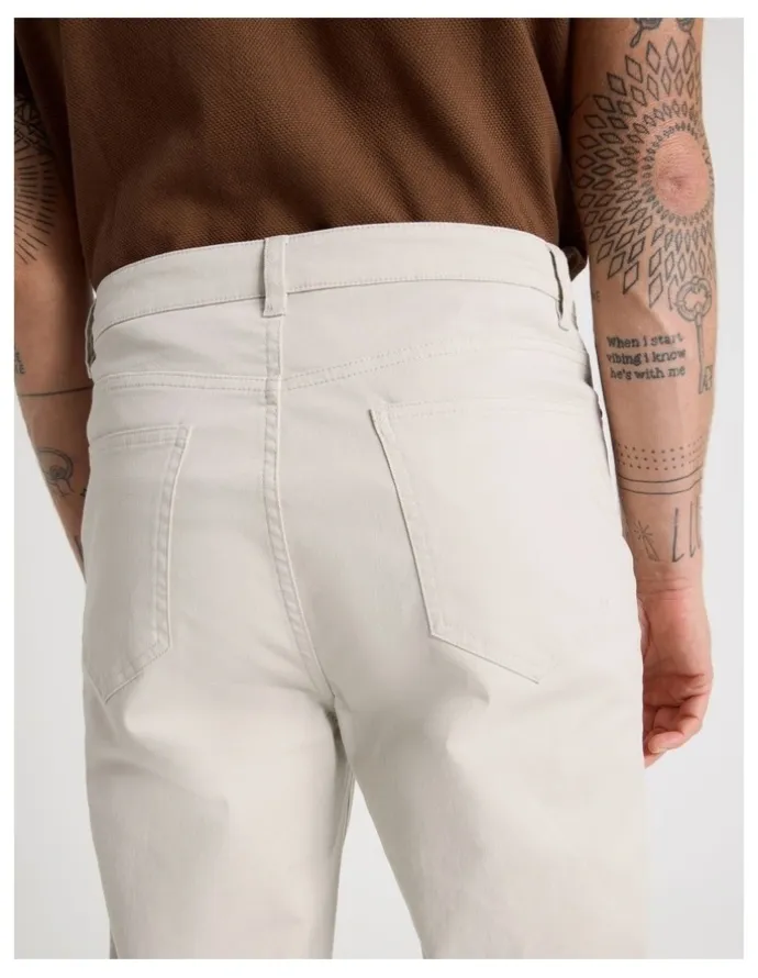 Basque Five Pocket Casual Pant in Silver Grey