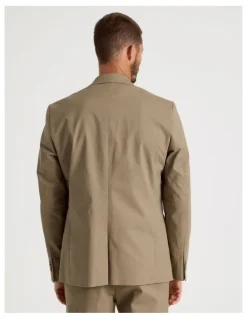 Basque Single Breasted Textured Blazer in Taupe