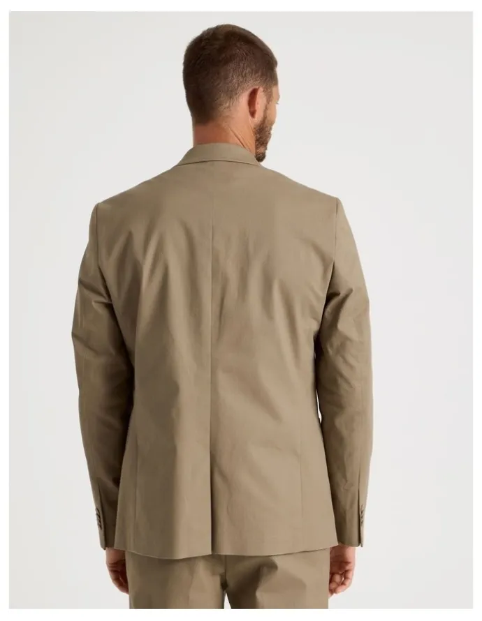 Basque Single Breasted Textured Blazer in Taupe