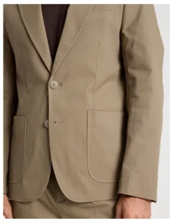 Basque Single Breasted Textured Blazer in Taupe