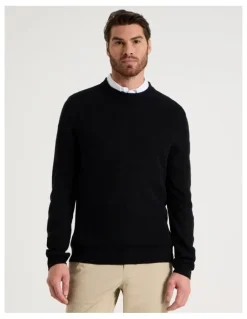 Basque Splice Rib Knit Sweater in Black