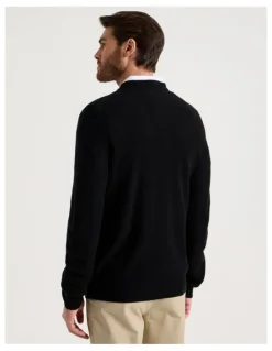 Basque Splice Rib Knit Sweater in Black