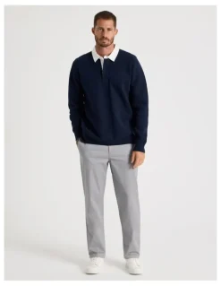 Basque Straight Leg Chino Pant in Steel