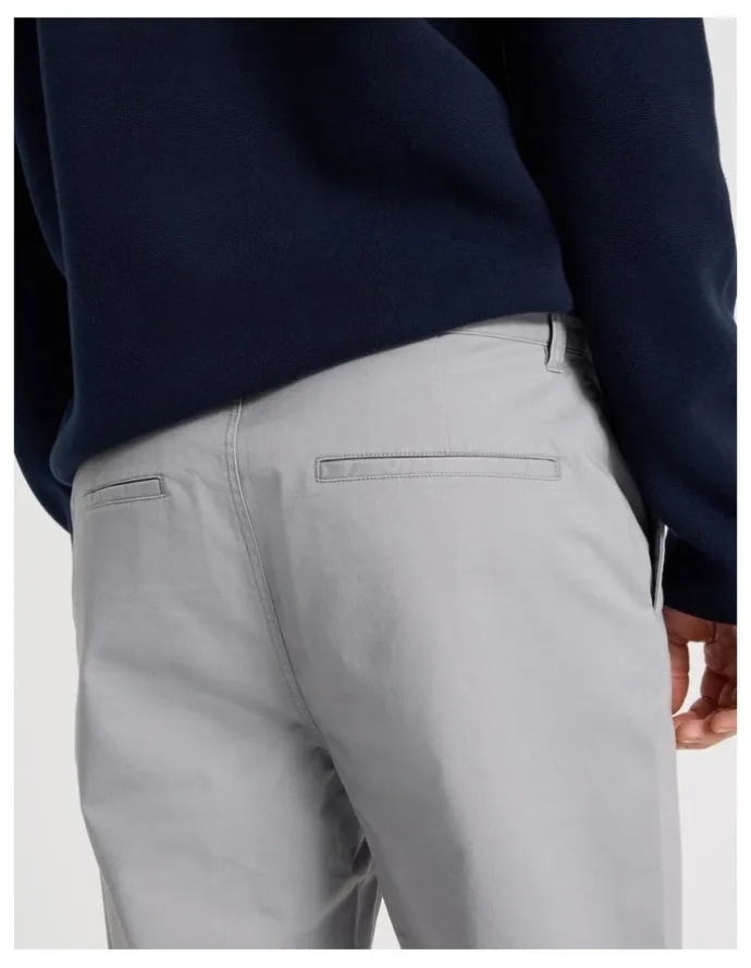 Basque Straight Leg Chino Pant in Steel
