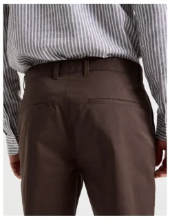 Basque Straight Leg Chino Pant in Brown