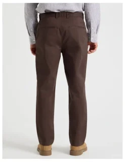 Basque Straight Leg Chino Pant in Brown