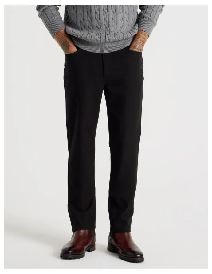 Basque Tech Twill Five Pocket Pants in Black