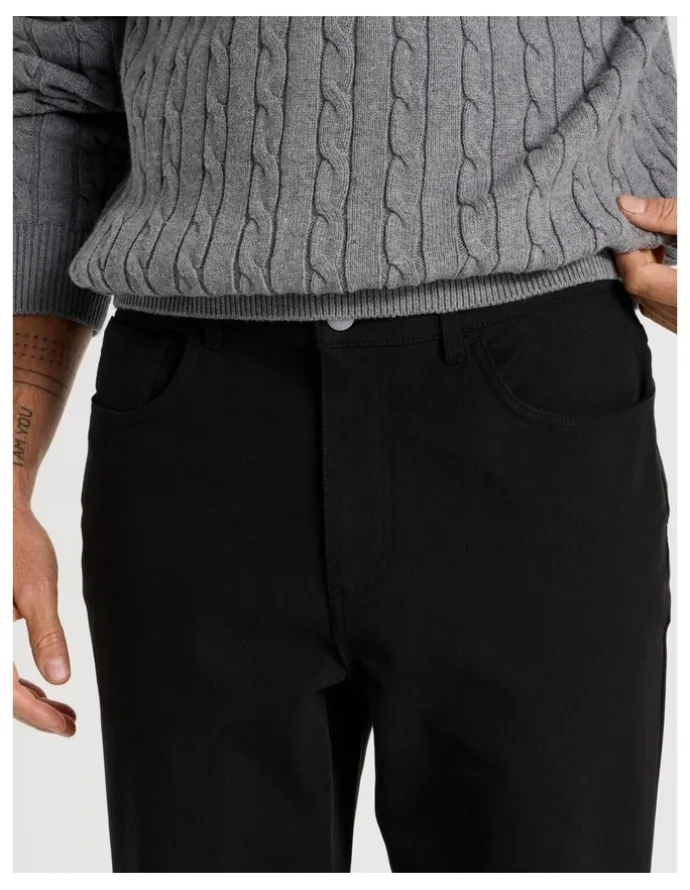 Basque Tech Twill Five Pocket Pants in Black
