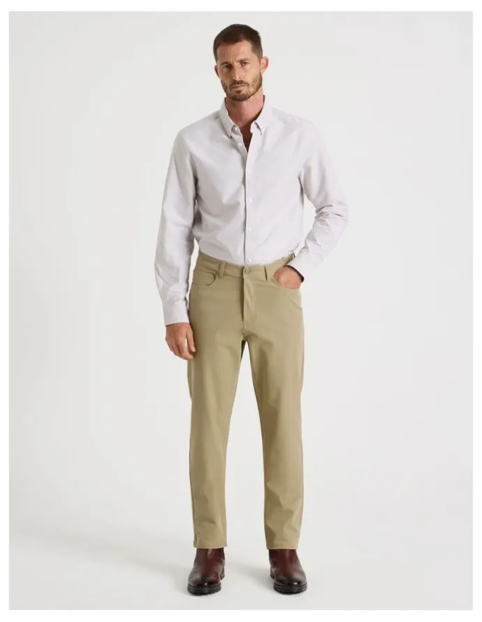 Basque Tech Twill Five Pocket Pants in Taupe
