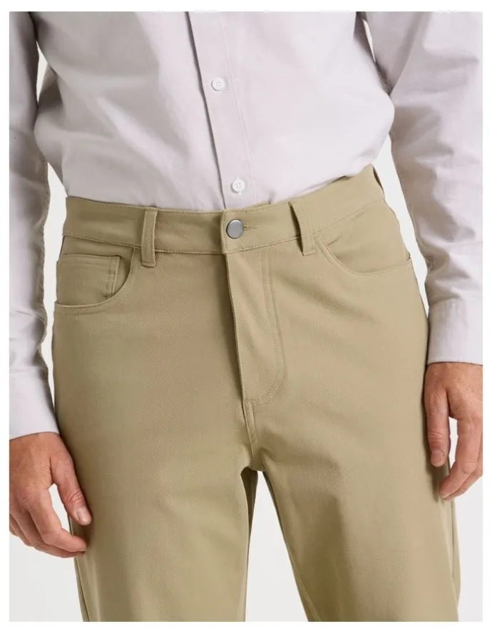 Basque Tech Twill Five Pocket Pants in Taupe