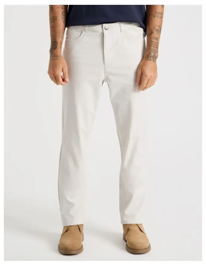 Basque Tech Twill Five Pocket Pants in White
