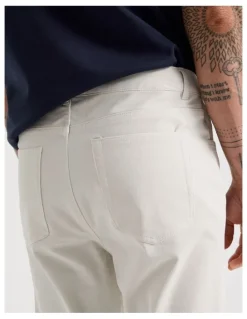 Basque Tech Twill Five Pocket Pants in White