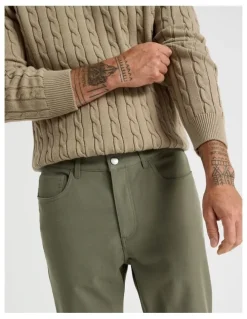 Basque Tech Twill Five Pocket Pants in Light Green