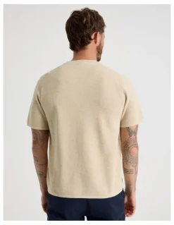 Basque Textured Knit Tee in Stone