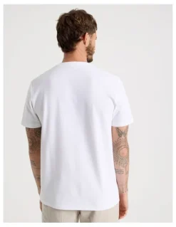Basque Textured Pique T-Shirt in White
