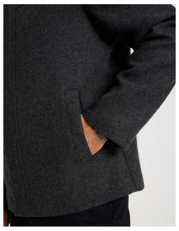 Basque Wool Blend Felt Jacket in Charcoal