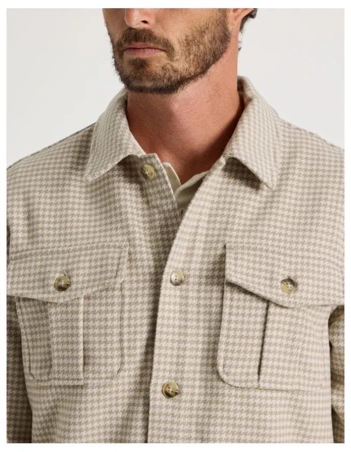 Basque Wool Blend Shacket in Cream