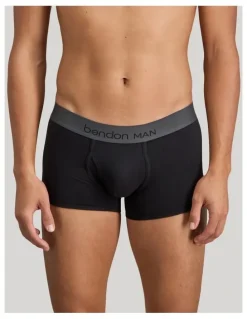 Bendon Man Cotton Low-Rise Mens Trunk in Black