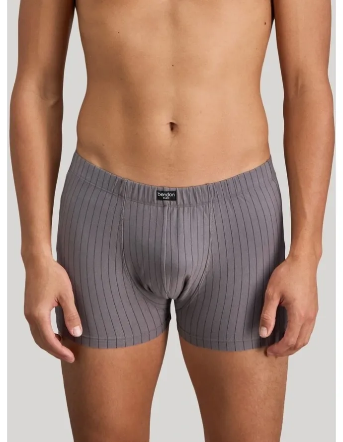 Bendon Man Cotton Stretch Mens Trunk in Ash Pinstripe