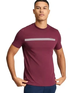 Ben Sherman Core Stripe Tee in Aubergine