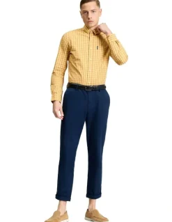 Ben Sherman Linear Gingham Long Sleeve Shirt in Zest