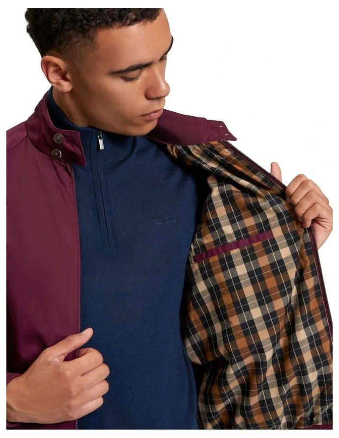 Ben Sherman Signature Harrington Jacket in Dark Wine