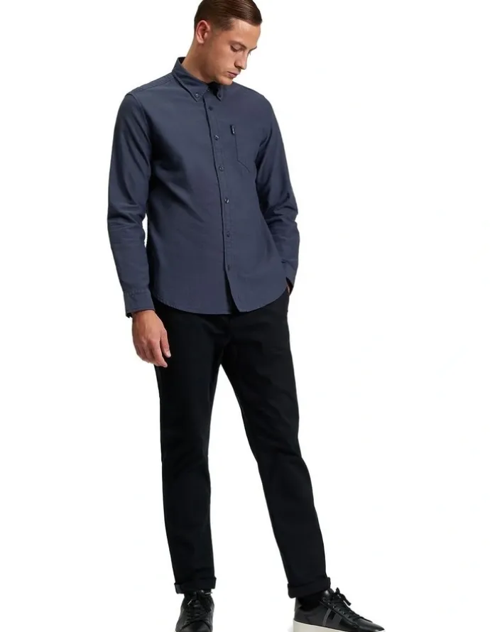 Ben Sherman Signature Oxford Long Sleeve Shirt in Slate