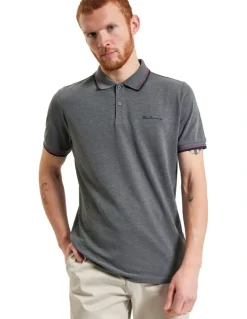 Ben Sherman Signature Pique Polo Shirt in Charcoal