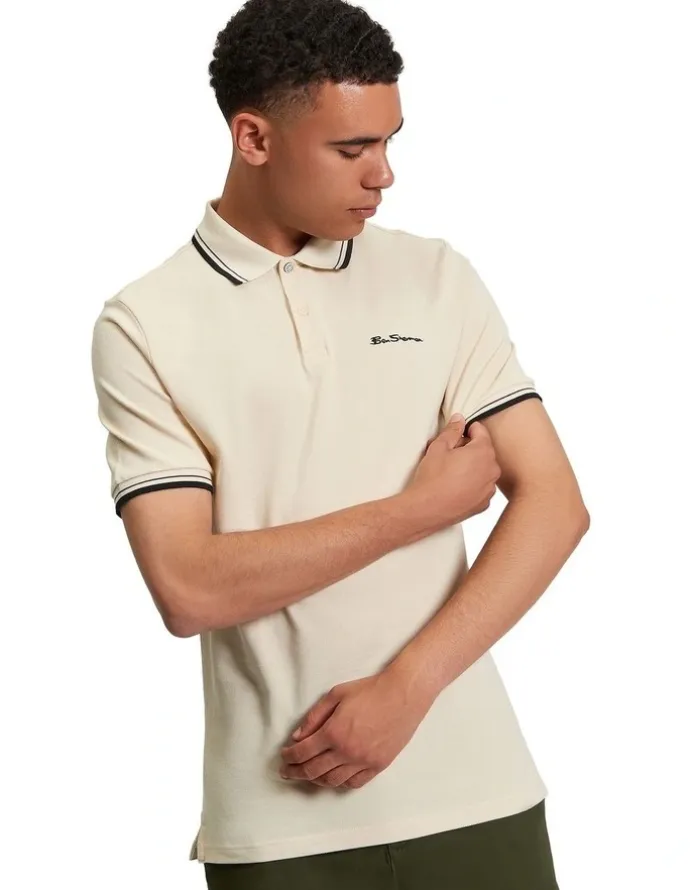 Ben Sherman Signature Pique Polo Shirt in Fog