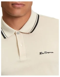 Ben Sherman Signature Pique Polo Shirt in Fog