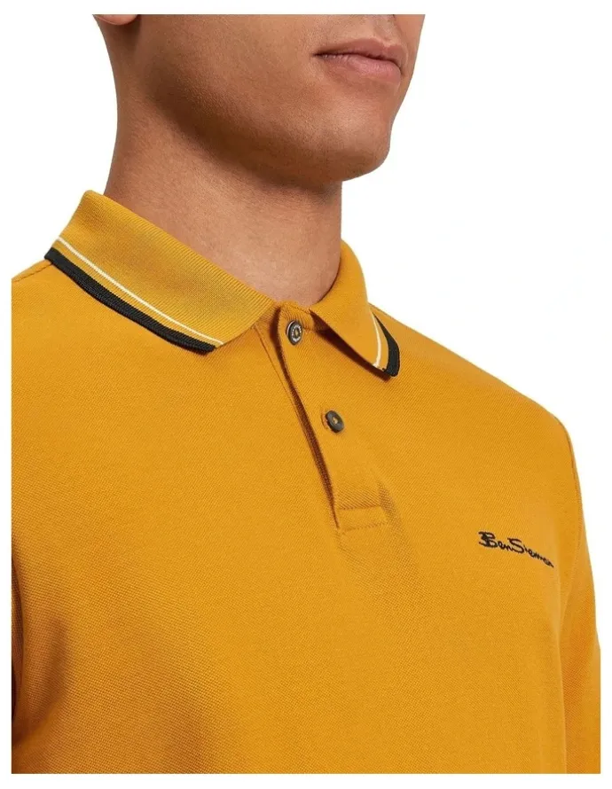 Ben Sherman Signature Pique Polo in Mustard