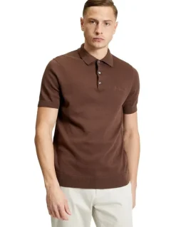 Ben Sherman Signature Short Sleeve Polo in Chestnut