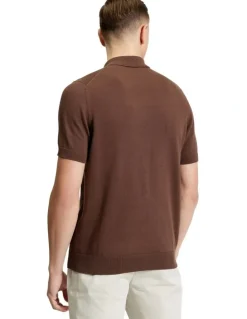 Ben Sherman Signature Short Sleeve Polo in Chestnut