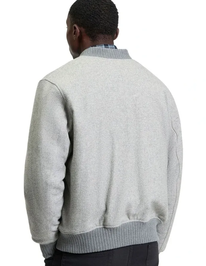 Ben Sherman Wool Melange Bomber in Grey