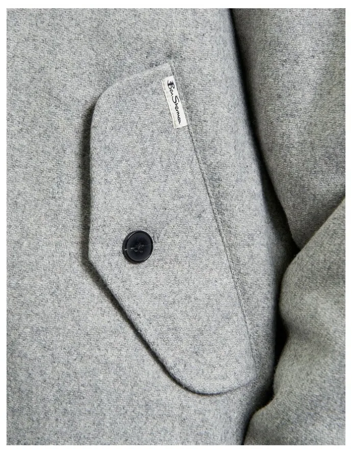 Ben Sherman Wool Melange Bomber in Grey