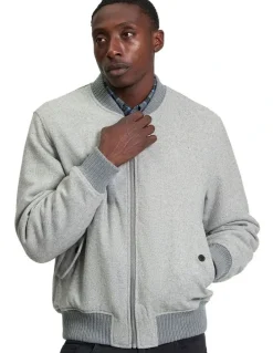 Ben Sherman Wool Melange Bomber in Grey