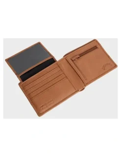 Billabong Dimension 2 In 1 Leather Wallet in Tan
